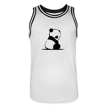 Panda - Männer Basketball-Trikot - Weiß/Schwarz - Vorne - AI Model Male 185 dark (185cm)
