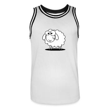 Witziges Schaf - Männer Basketball-Trikot - Weiß/Schwarz - Vorne - AI Model Male 185 dark (185cm)