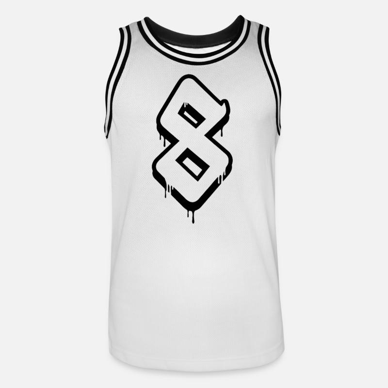 Conception de nombres de graffitis abstraits - Maillot de basket Homme - blanc/noir