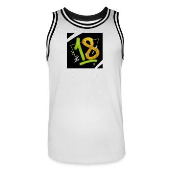 Glitter 18 Graffiti Numéro Néon - Maillot de basket Homme - blanc/noir - Devant - AI Model Male 185 dark (185cm)