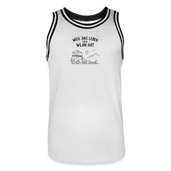 Weil Das Leben Kein WLAN Hat - Männer Basketball-Trikot - Weiß/Schwarz - Vorne - AI Model Male 185 dark (185cm)