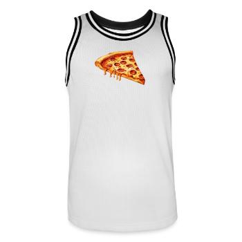 Pizza Shirt Lustig Pizza Lover Geschenk - Männer Basketball-Trikot - Weiß/Schwarz - Vorne - AI Model Male 185 dark (185cm)