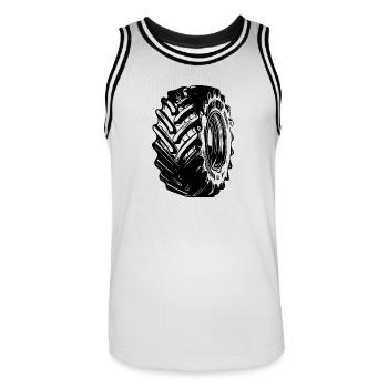 D’énormes pneus pour le sport et les tracteurs - Maillot de basket Homme - blanc/noir - Devant - AI Model Male 185 dark (185cm)