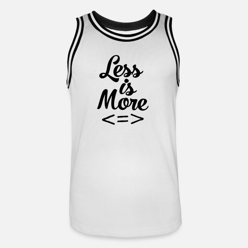 Less Is More - Männer Basketball-Trikot - Weiß/Schwarz