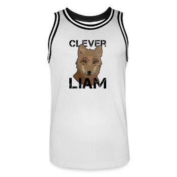 L’anniversaire de Liam Liam - Maillot de basket Homme - blanc/noir - Devant - AI Model Male 185 dark (185cm)
