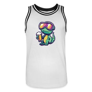 Chameleon Ski Bier - Männer Basketball-Trikot - Weiß/Schwarz - Vorne - AI Model Male 185 dark (185cm)