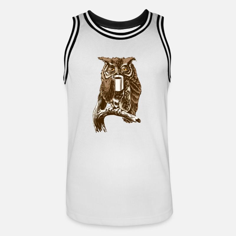 Kaffee-Eule braun - Männer Basketball-Trikot - Weiß/Schwarz