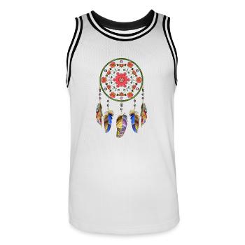 Traumfänger - Männer Basketball-Trikot - Weiß/Schwarz - Vorne - AI Model Male 185 dark (185cm)