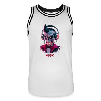 ROCK EN MUSIQUE - Maillot de basket Homme - blanc/noir - Devant - AI Model Male 185 dark (185cm)