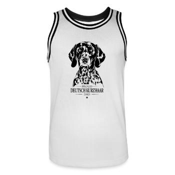 Deutsch Kurzhaar Dad Hunde Hund Wilsigns - Männer Basketball-Trikot - Weiß/Schwarz - Vorne - AI Model Male 185 dark (185cm)
