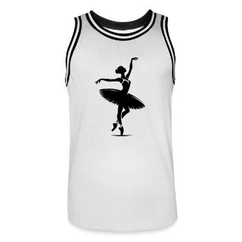 Ausdruck und Harmonie im klassischen Ballett Tanz - Männer Basketball-Trikot - Weiß/Schwarz - Vorne - AI Model Male 185 dark (185cm)