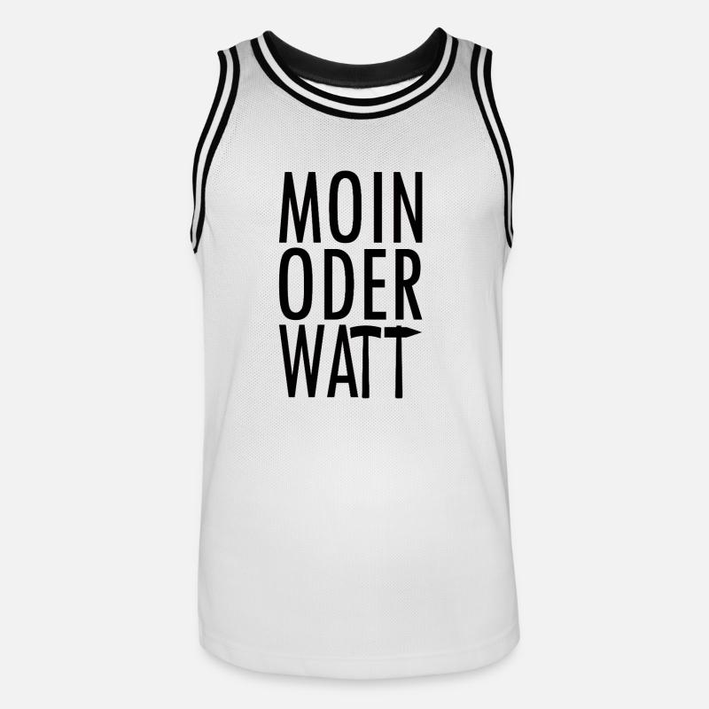 Moin oder Watt Ruhrpott - Männer Basketball-Trikot - Weiß/Schwarz