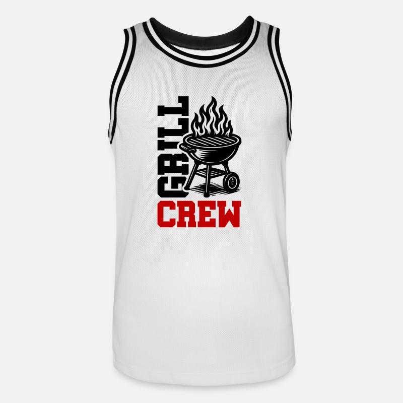 Grill Crew - Männer Basketball-Trikot - Weiß/Schwarz