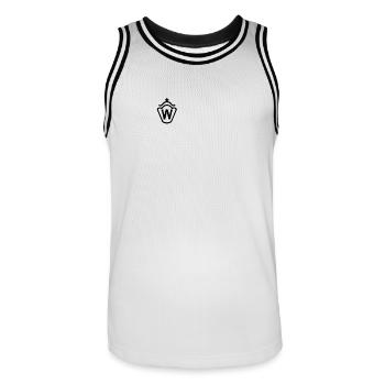 Westphalian - Men's Basketball Jersey - white/black - Front - AI Model Male 185 dark (185cm)