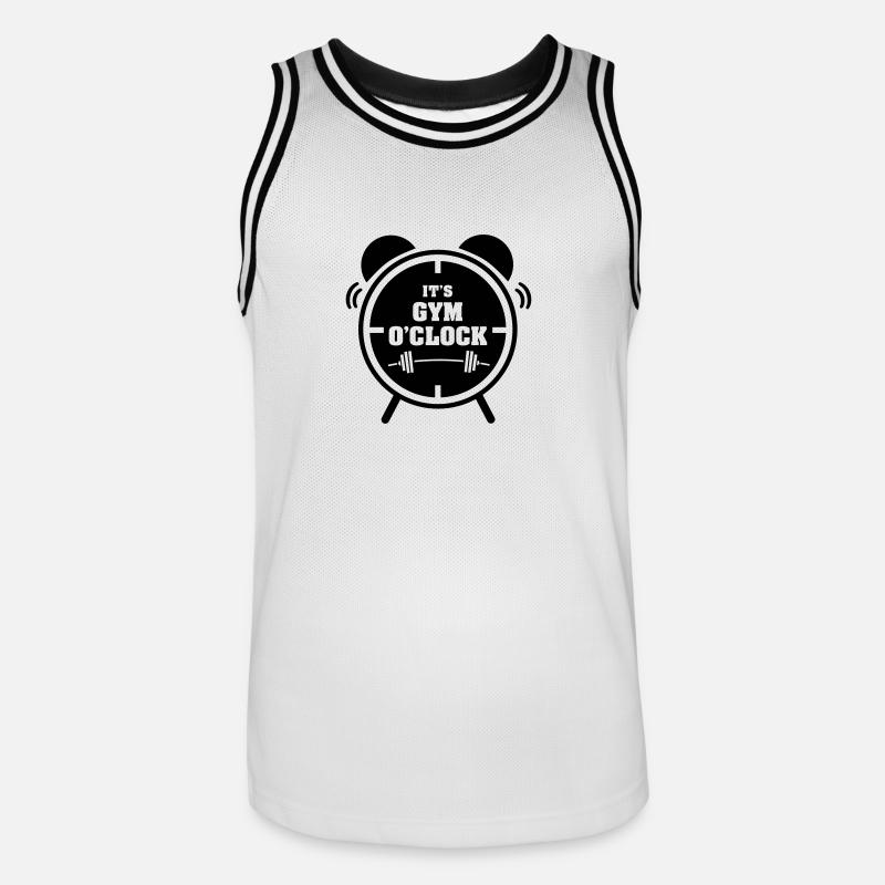 It's Gym O'Clock - Maillot de basket Homme - blanc/noir