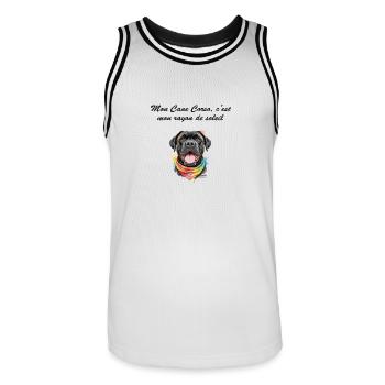 Cane Corso rayon de soleil - Maillot de basket Homme - blanc/noir - Devant - AI Model Male 185 dark (185cm)