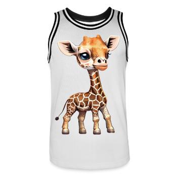 Giraffe - Giraffen Baby - Coole Kinder Giraffe - Männer Basketball-Trikot - Weiß/Schwarz - Vorne - AI Model Male 185 dark (185cm)