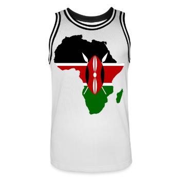 Kenia_Flagge_Afrika_used - Maillot de basket Homme - blanc/noir - Devant - AI Model Male 185 dark (185cm)