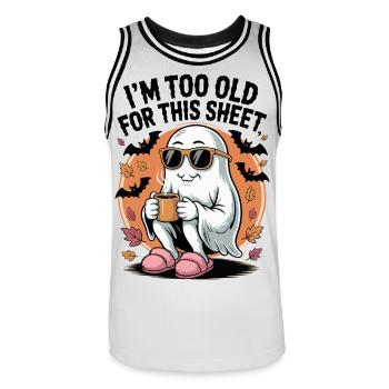 I ́M To Old For This Sheet - Men's Basketball Jersey - white/black - Front - AI Model Male 185 dark (185cm)