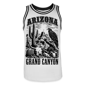 Arizona Grand Canyon Desert Silhouette - Men's Basketball Jersey - white/black - Front - AI Model Male 185 dark (185cm)