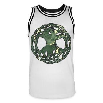 Arbre de vie celtique e 226 - Maillot de basket Homme - blanc/noir - Devant - AI Model Male 185 dark (185cm)