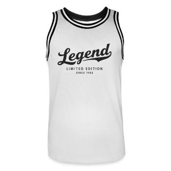 Legend Limited Edition Since 1985 - Men's Basketball Jersey - white/black - Front - AI Model Male 185 dark (185cm)