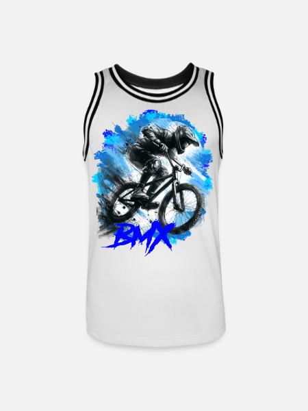 BMX Bike - Men's Basketball Jersey - white/black