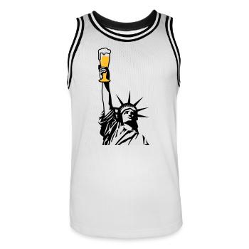 Free Beer - Maillot de basket Homme - blanc/noir - Devant - AI Model Male 185 dark (185cm)