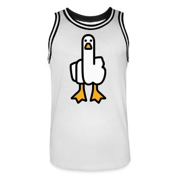 Statement Goose - Men's Basketball Jersey - white/black - Front - AI Model Male 185 dark (185cm)