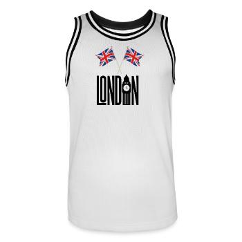 LONDON - Maillot de basket Homme - blanc/noir - Devant - AI Model Male 185 dark (185cm)