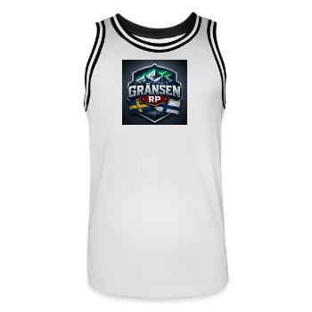 Dunka2 - Männer Basketball-Trikot - Weiß/Schwarz - Vorne - AI Model Male 185 dark (185cm)