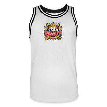 Team Braut Chaos mit Plan JGA - Männer Basketball-Trikot - Weiß/Schwarz - Vorne - AI Model Male 185 dark (185cm)