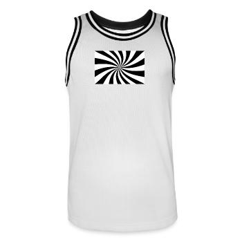 Hypnotische Schwarz-Weiß-Spirale - Männer Basketball-Trikot - Weiß/Schwarz - Vorne - AI Model Male 185 dark (185cm)