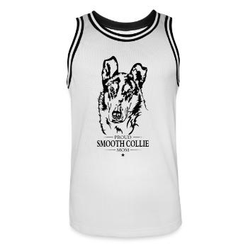 Smooth Collie Shorthair Maman Chien Chien Wilsigns - Maillot de basket Homme - blanc/noir - Devant - AI Model Male 185 dark (185cm)