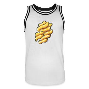 Nudeln Pasta Pixel Gamer - Männer Basketball-Trikot - Weiß/Schwarz - Vorne - AI Model Male 185 dark (185cm)
