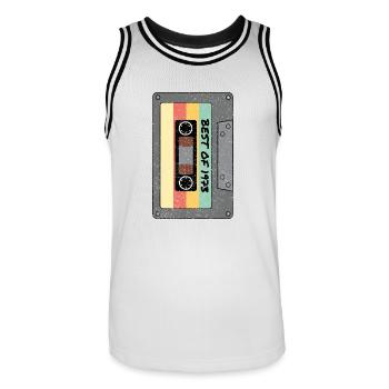 Le meilleur de la cassette 1973 cadeau d’anniversaire original - Maillot de basket Homme - blanc/noir - Devant - AI Model Male 185 dark (185cm)