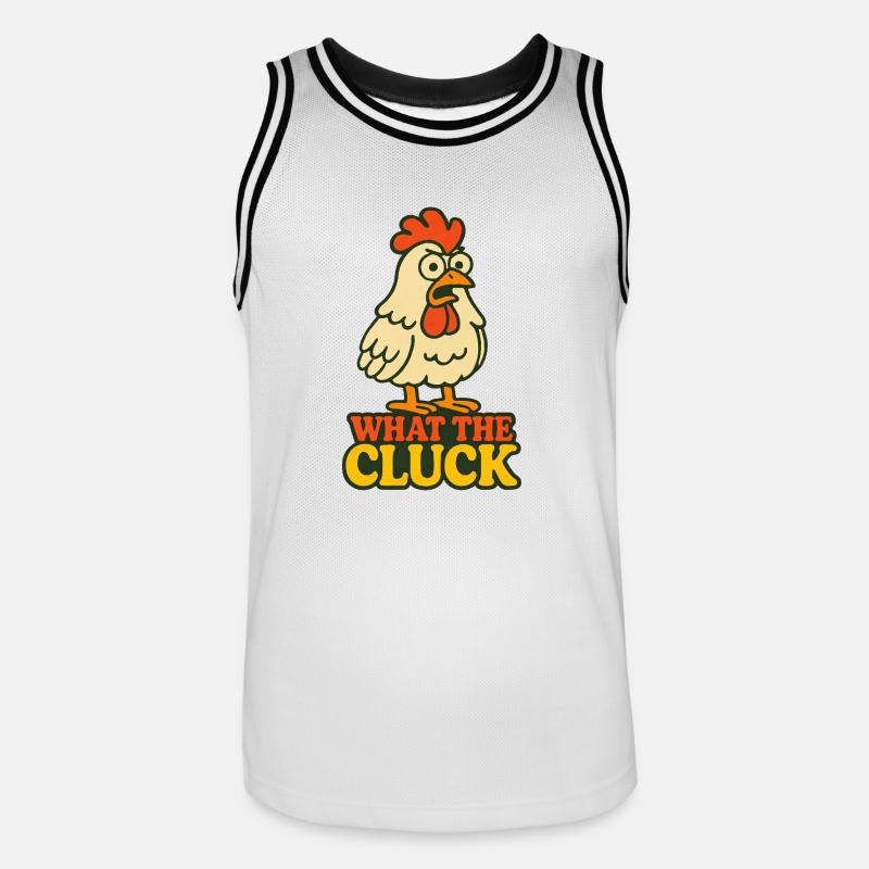 Qu’est-ce que c’est que le gloussement - Maillot de basket Homme - blanc/noir