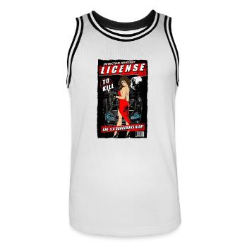 détective - Maillot de basket Homme - blanc/noir - Devant - AI Model Male 185 dark (185cm)