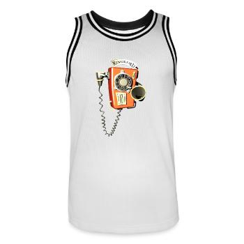 Anneau téléphone téléphonique murale Seigneur - Maillot de basket Homme - blanc/noir - Devant - AI Model Male 185 dark (185cm)