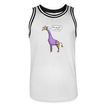 Giraffe Rollkragenpulli - Männer Basketball-Trikot - Weiß/Schwarz - Vorne - AI Model Male 185 dark (185cm)