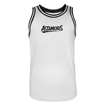 Astamoris. Antwerpener Dialekt Hemden - Männer Basketball-Trikot - Weiß/Schwarz - Vorne - AI Model Male 185 dark (185cm)