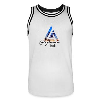 LA Californie rêve - Maillot de basket Homme - blanc/noir - Devant - AI Model Male 185 dark (185cm)