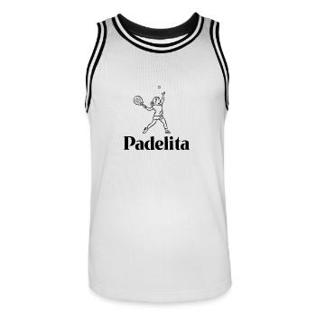 Padelita 1 - Männer Basketball-Trikot - Weiß/Schwarz - Vorne - AI Model Male 185 dark (185cm)