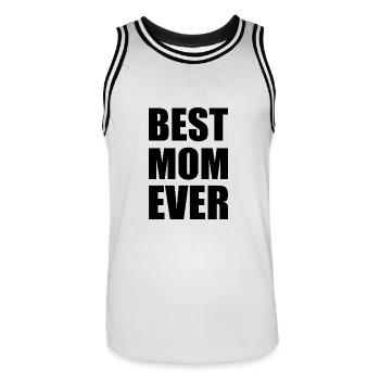 Best mom ever - Männer Basketball-Trikot - Weiß/Schwarz - Vorne - AI Model Male 185 dark (185cm)