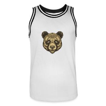 Panda Portrait - Maillot de basket Homme - blanc/noir - Devant - AI Model Male 185 dark (185cm)