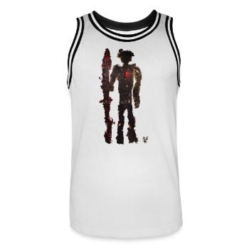 Fußsoldat🦶(Mit den Füßen gezeichnet) - Männer Basketball-Trikot - Weiß/Schwarz - Vorne - AI Model Male 185 dark (185cm)
