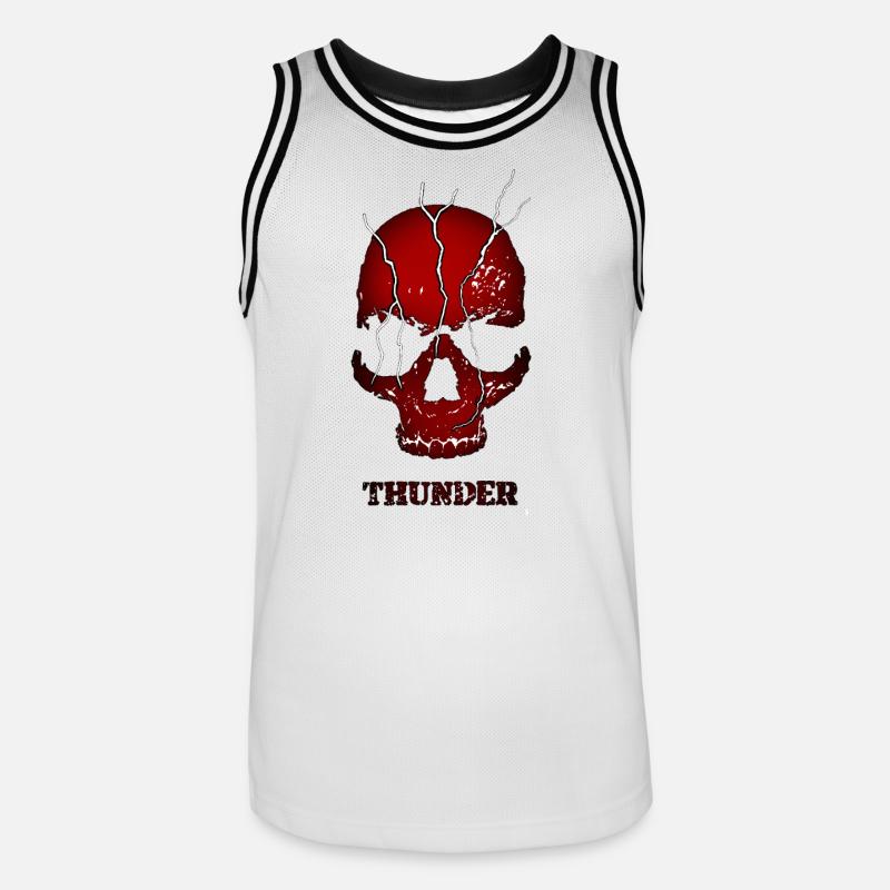 Exploding Thunder Skull - Men's Basketball Jersey - white/black