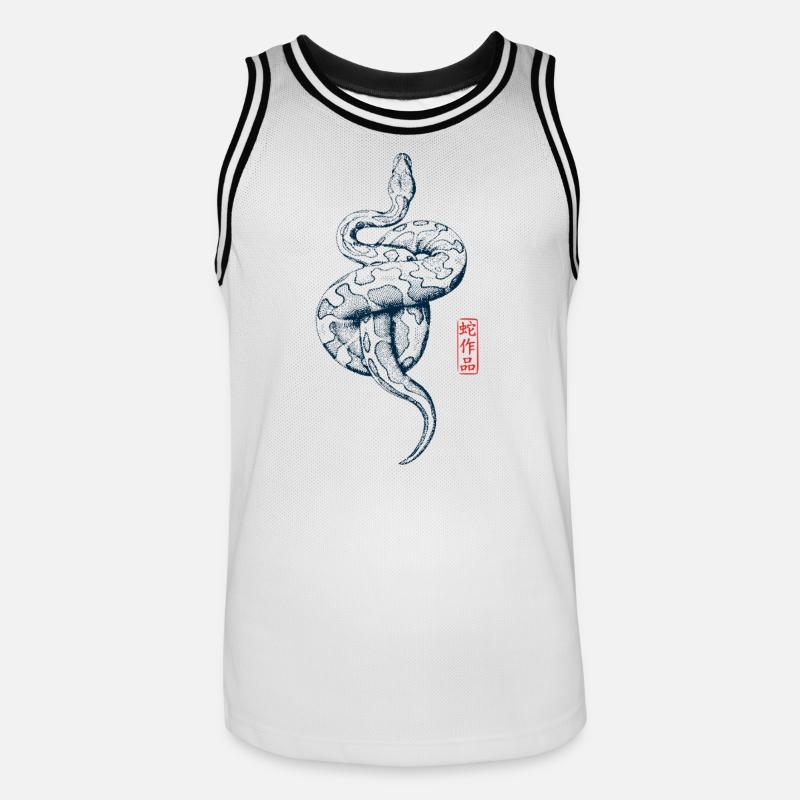 Python mit Kanji Stempel - Männer Basketball-Trikot - Weiß/Schwarz