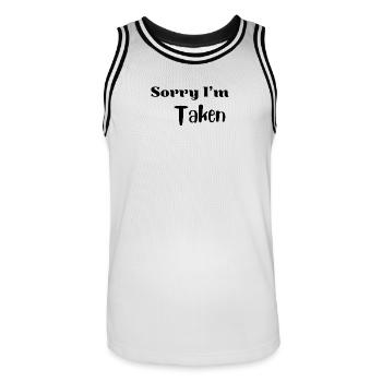 Funny Valentine Love Shirt - Men's Basketball Jersey - white/black - Front - AI Model Male 185 dark (185cm)