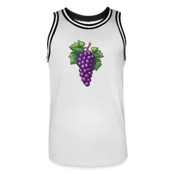 Grapes Pixel Gamer - Men's Basketball Jersey - white/black - Front - AI Model Male 185 dark (185cm)
